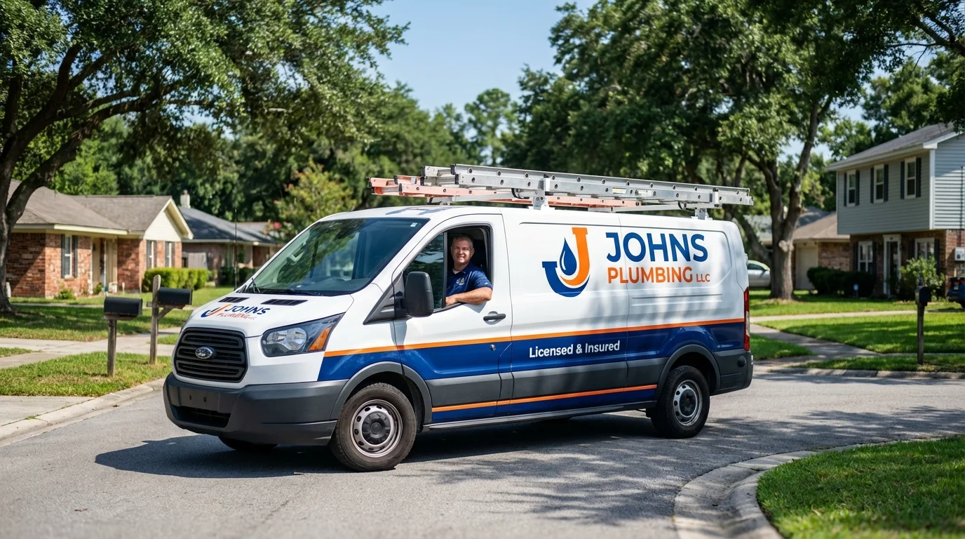 Johns Plumbing LLC service van in Coudersport, PA