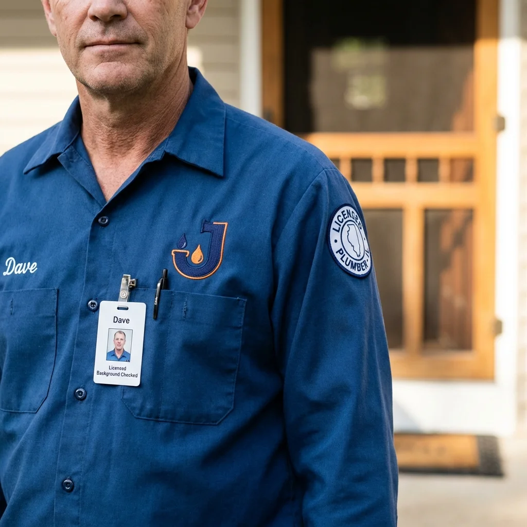 Licensed plumber showing ID badge in Coudersport, PA