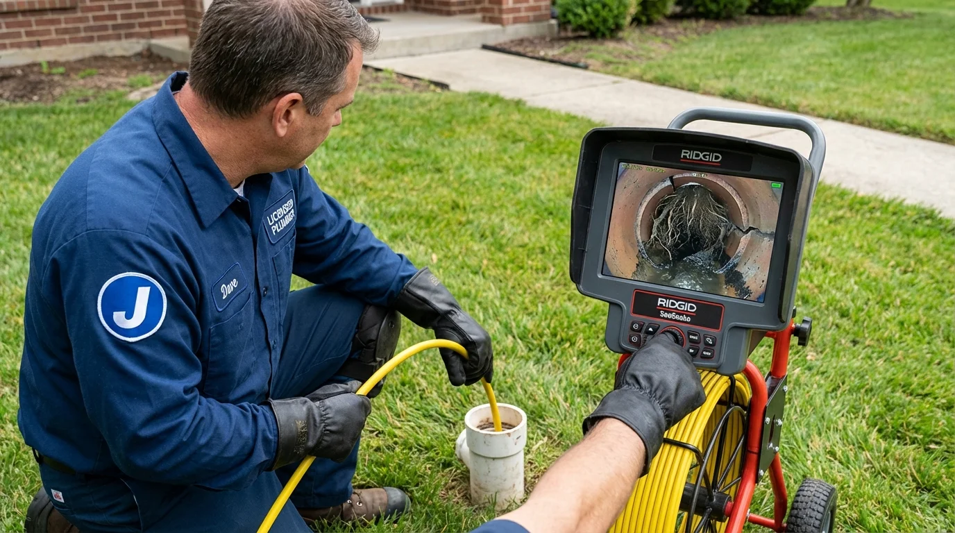 Sewer camera inspection being performed by Johns Plumbing LLC in Coudersport